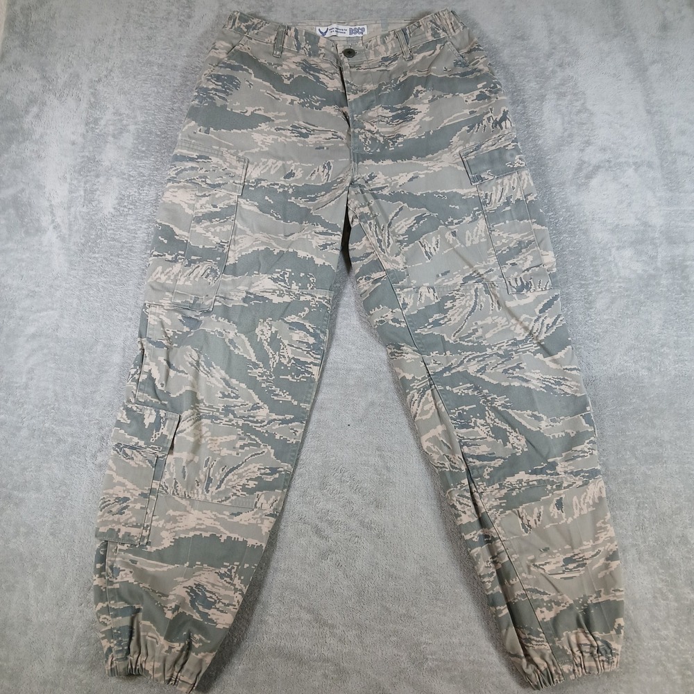 DSCP US Air Force Cargo Pants Mens 32R Gray Digital Tiger Stripe Camo Cotton